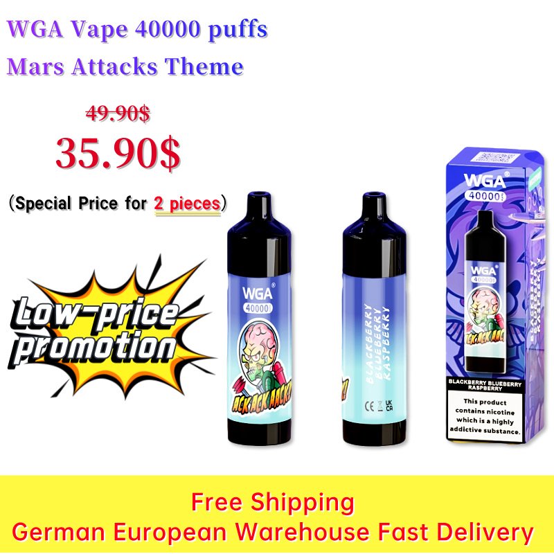 Low Price Promotion: WGA 40000 40k puffs vape Mars attacks theme (2 pieces)