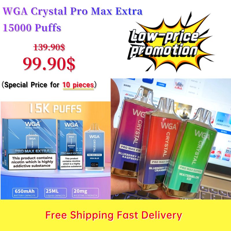 Low Price Promotion: WGA Crystal 15000 Puffs Disposable Vape (10 pieces)