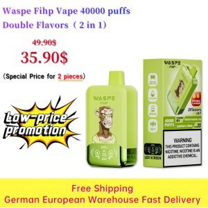 Low Price Promotion: Waspe Fihp 40K 40000 Puff Double Flavor Vape (2 pieces)