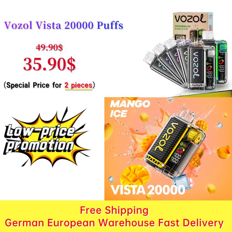 Low Price Promotion: Vozol Vista 20000 Puffs Vape (2 pieces)