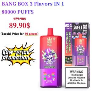 Low Price Promotion: BANG Box 80K 3 in 1 Flavors Vape Pen (10pcs)