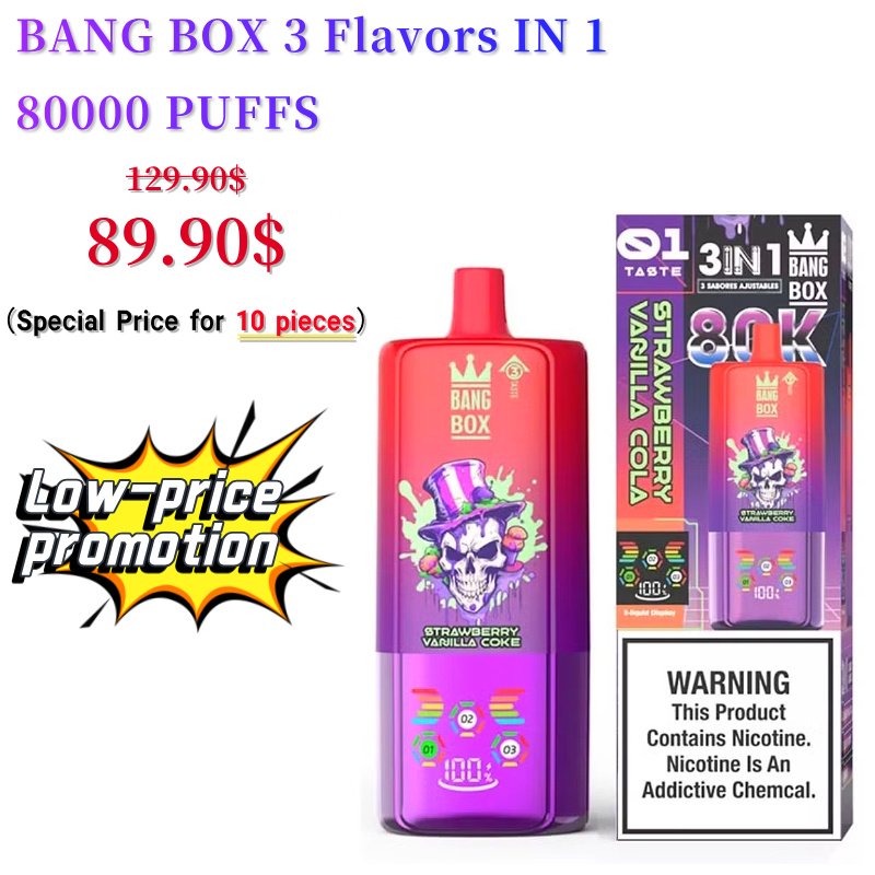 Low Price Promotion: BANG Box 80K 3 in 1 Flavors Vape Pen (10pcs)