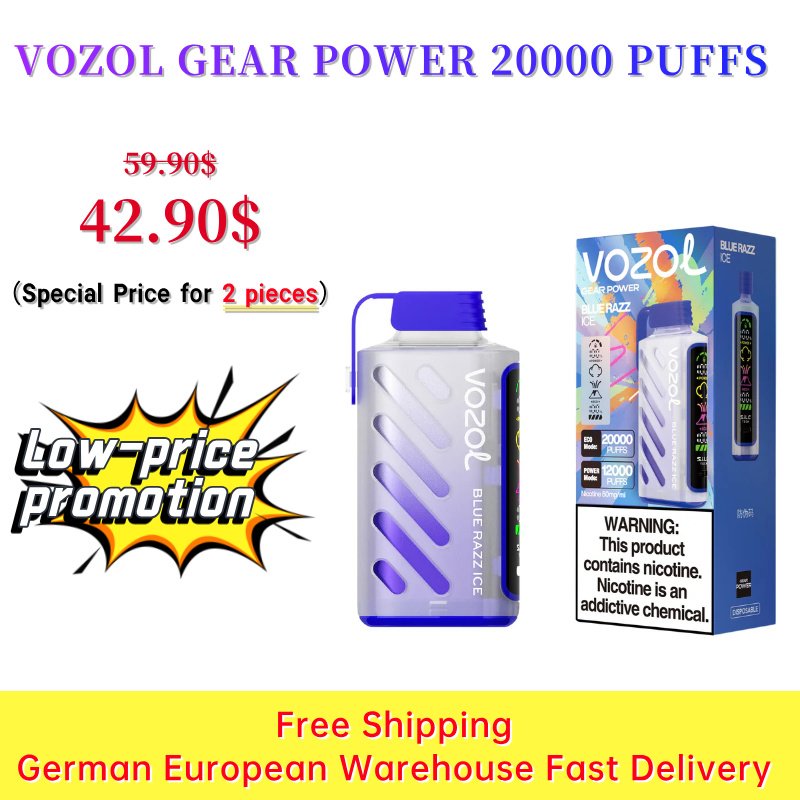 Low Price Promotion: VOZOL Gear Power 20000 puffs vape (2pcs)